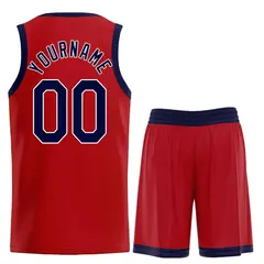 Red Navy Classic Team Basketball Jersey 2