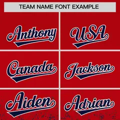 Red Navy Gradient Floral Print Full Button Baseball Jersey 3