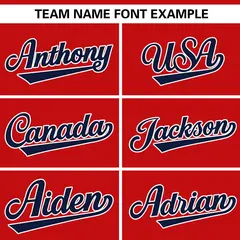 Red Navy Gradient Ribbed Authentic Baseball Jersey 3