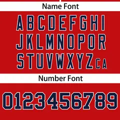 Red Navy Gradient Ribbed Authentic Baseball Jersey 4