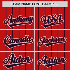 Red Navy Gradient Stripe Fashion Sleeves Baseball Jersey 3