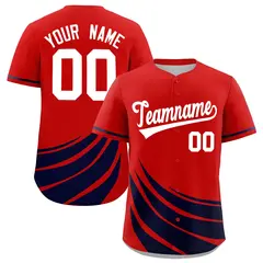 Red Navy Graffiti Wind Mark Baseball Jersey 1