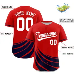 Red Navy Graffiti Wind Mark Baseball Jersey 2