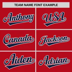 Red Navy Horizontal Stripe Pullover Baseball Jersey 3