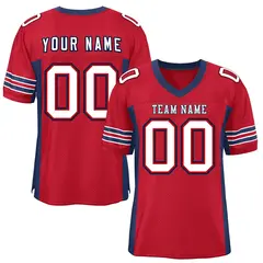 Red Navy Insert Color Mesh Authentic Football Jersey 1