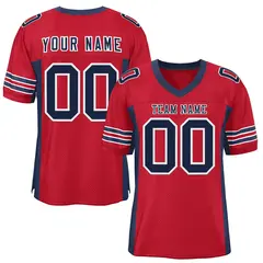 Red Navy Insert Color Mesh Authentic Football Jersey 1