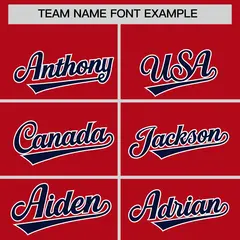 Red Navy Leopard Graffiti Side Design Baseball Jersey 3