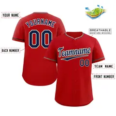 Red Navy-Old Gold Classic Authentic Baseball Jersey 2