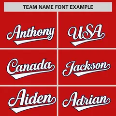 Red Navy Phonetic Rhythm Authentic Baseball Jersey 3