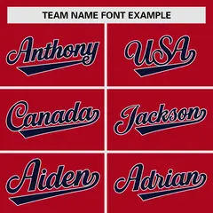 Red Navy Raglan Sleeve Authentic Baseball Jersey 3