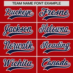 Red Navy Raglan Sleeves Reversible Baseball Jersey 7