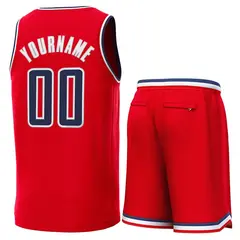 Red Navy-Red Classic Sets Basketball Jersey 3