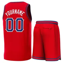 Red Navy-Red Classic Sets Basketball Jersey 3