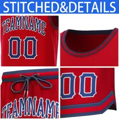 Red Navy-Red Classic Sets Basketball Jersey 6