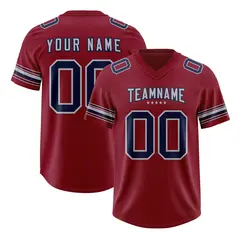 Red Navy Retro Sleeve Line Authentic Football Jersey 1