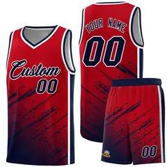Red Navy Splash Basketball Uniforms for Training 1