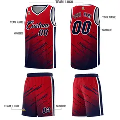 Red Navy Splash Basketball Uniforms for Training 5
