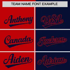 Red Navy Split Coconut Tree Baseball Jersey 3