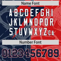 Red Navy Split Lightning Pattern Football Jersey 4