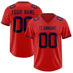 Red Navy Square Neckline Classic Authentic Football Jersey 1