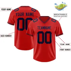 Red Navy Square Neckline Classic Authentic Football Jersey 2