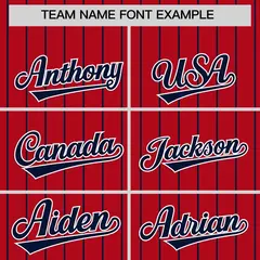 Red Navy Stripe Raglan Sleeves Fashion Baseball Jersey 3
