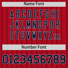 Red Navy Stripe Raglan Sleeves Fashion Baseball Jersey 4