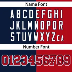 Red Navy Stripe-Solid Combo Baseball Jersey 4