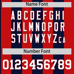 Red Navy Stripe Two-Button Softball Jersey 4