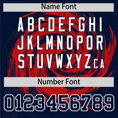 Red Navy Swirl Graffiti Baseball Jersey 4