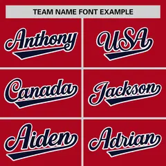 Red Navy Thorns Ribbed Classic Authentic Baseball Jersey 3