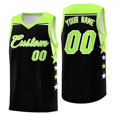Red Navy Two Tone Side Star Color Block Basketball Jersey 1