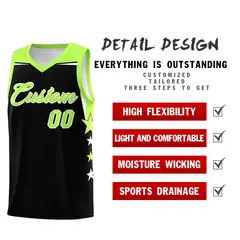 Red Navy Two Tone Side Star Color Block Basketball Jersey 2