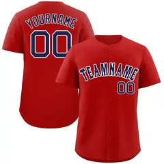 Red Navy-White Classic Authentic Baseball Jersey 1
