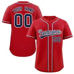 Red Navy-White Classic Authentic Baseball Jersey