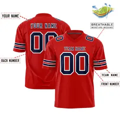Red Navy-White Classic Authentic Football Jersey 2
