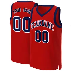 Red Navy-White Classic Basketball Jersey 1