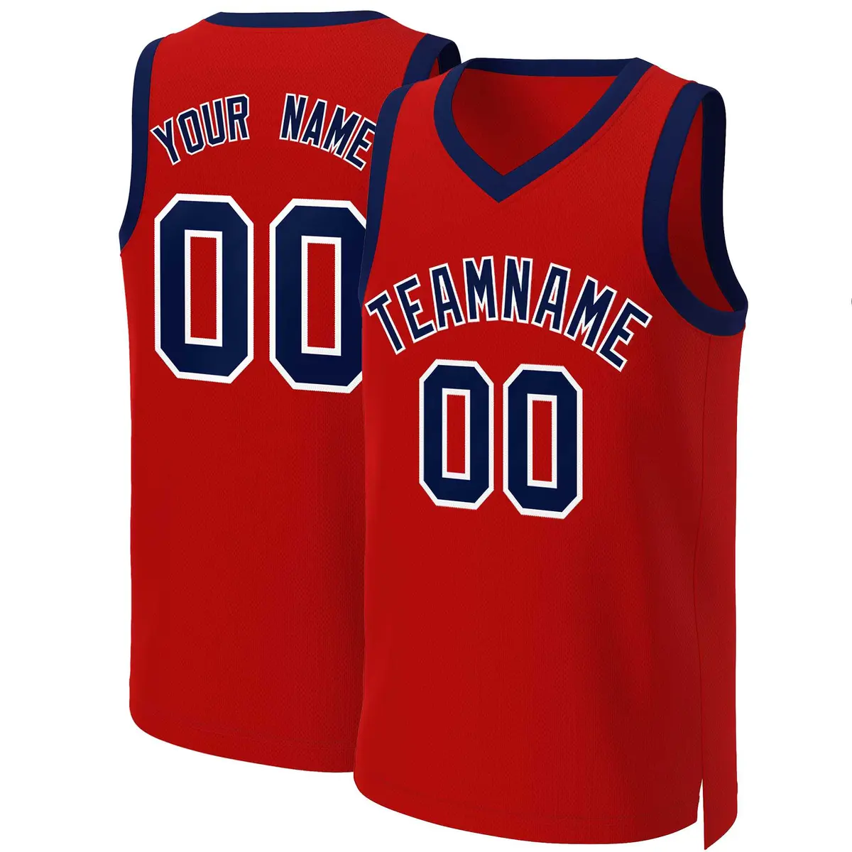 Red Navy-White Classic Basketball Jersey