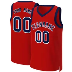Red Navy-White Classic Basketball Jersey 1