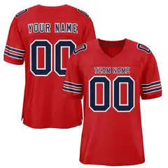 Red Navy-White Classic Mesh Authentic Football Jersey