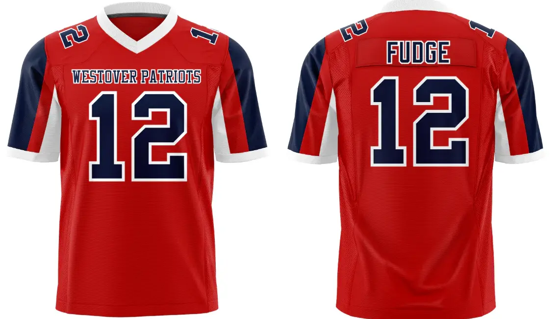 Red Navy-White Classic Mesh Authentic Football Jersey