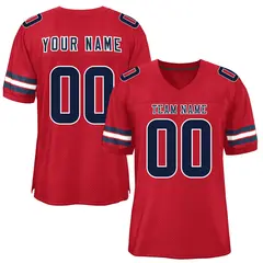 Red Navy-White Classic Mesh Authentic Football Jersey