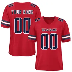 Red Navy-White Classic Mesh Authentic Football Jersey 1