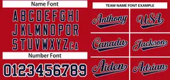 Red Navy-White Classic Style Two-Button Softball Jersey 3