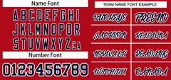 Red Navy-White Classic Style Two-Button Softball Jersey 3
