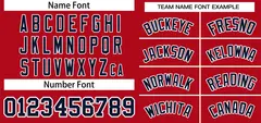 Red Navy-White Classic Style Two-Button Softball Jersey 3