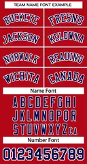 Red Navy-White Classic Style Two-Button Softball Jersey 3