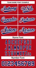 Red Navy-White Classic Style Two-Button Softball Jersey 3