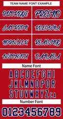 Red Navy-White Classic Style Two-Button Softball Jersey 3