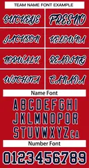 Red Navy-White Classic Style Two-Button Softball Jersey 3